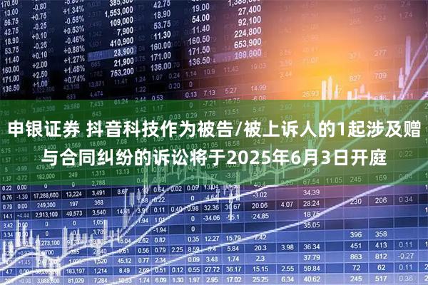 申银证券 抖音科技作为被告/被上诉人的1起涉及赠与合同纠纷的诉讼将于2025年6月3日开庭