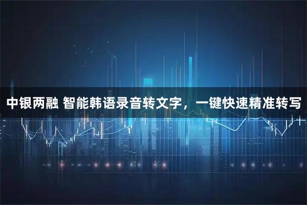 中银两融 智能韩语录音转文字，一键快速精准转写
