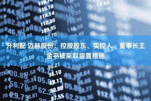 升利配 迈赫股份：控股股东、实控人、董事长王金平被采取留置措施